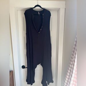 Free People Black Sleeveless Jumpsuit